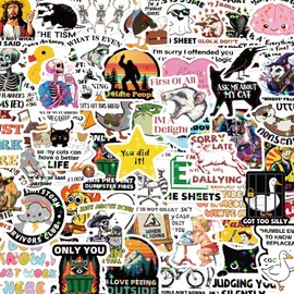 238 Pieces Funny Stickers for Adults - Holographic Sarcastic Meme Stickers | Waterproof Vinyl Laptop Stickers, Water Bottle, Phone, Kindle | No Repeats
