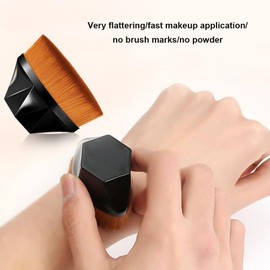 XFSRG Make up Pinsel Kabuki Foundation Flacher mit Aufbewahrungsbox Kabuki Pinsel Seamless Magic Liquid Makeup Brush für Mischflüssigkeit Blend Concealer(Weiß + Schwarz)