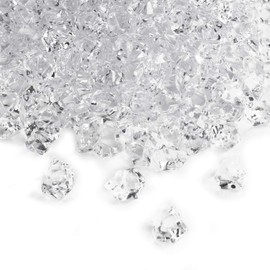 Super Z Outlet 3 Pound Bag Clear Fake Ice Cubes Acrylic Rock Diamond Crystals Treasure Crushed Gems for Vase Fillers, Table Scatter, Birthday Decoration Favor, Event, Wedding, Arts & Crafts