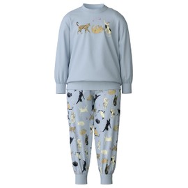 CALIDA Toddlers Children's 100% Organic Cotton Cuffed Pyjamas with Soft Ribbed Cuffs, Harmony Blue