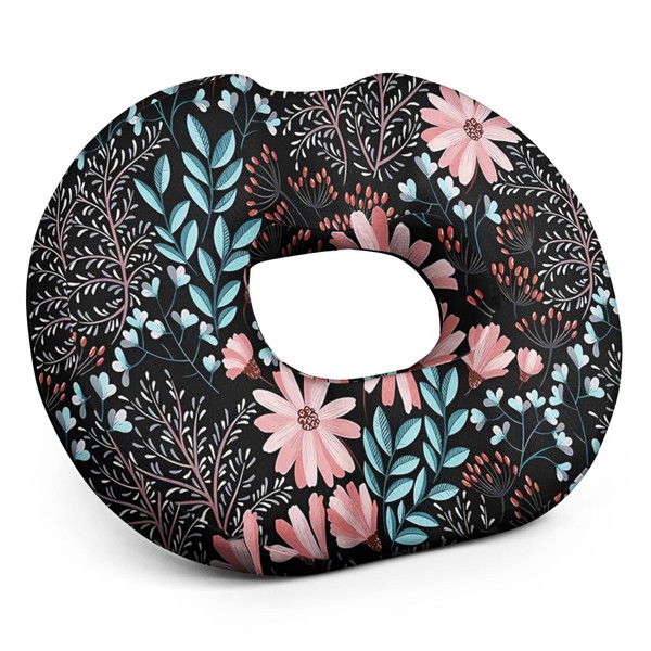 armdgodx Pink Flower Donut Pillow Seat Cushion for Tailbone Pain