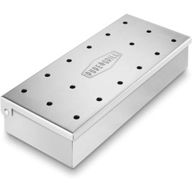 the Pure Grill BBQ Smoker Box - Heavy Duty Stainless Steel with Hinged Lid for Wood Chips - Bar