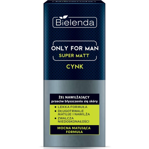 Bielenda Only For Men - Ultra-Light Formula Regulates Sebum, Matifies The Skin Shrinks Pores And Reduces Shine Of The Skin - Only For Men Gel Super Mat - 50 ml