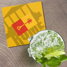 Unbranded Rome Lettering City 4'' X 4'' Square Wooden Coaster