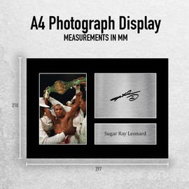 HWC Trading A4 Sugar Ray Leonard Boxing Gifts Printed Signed Autograph Picture for Boxer Memorabilia Fans