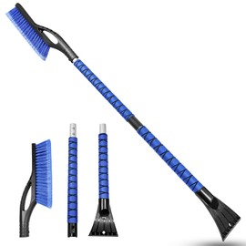 HEEYA 42.2 Inch Ice Scraper and Brush for Car, Snow Brush and Ice Scraper for Windshield Window, Car Snow Scraper with Foam Grip for SUV Truck Jeep Vehicle - Blue