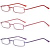 REAVEE 3 Pack Slim Pen Reading Glasses Small Tube Readers