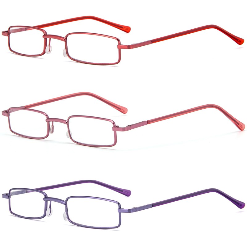 REAVEE 3 Pack Slim Pen Reading Glasses Small Tube Readers