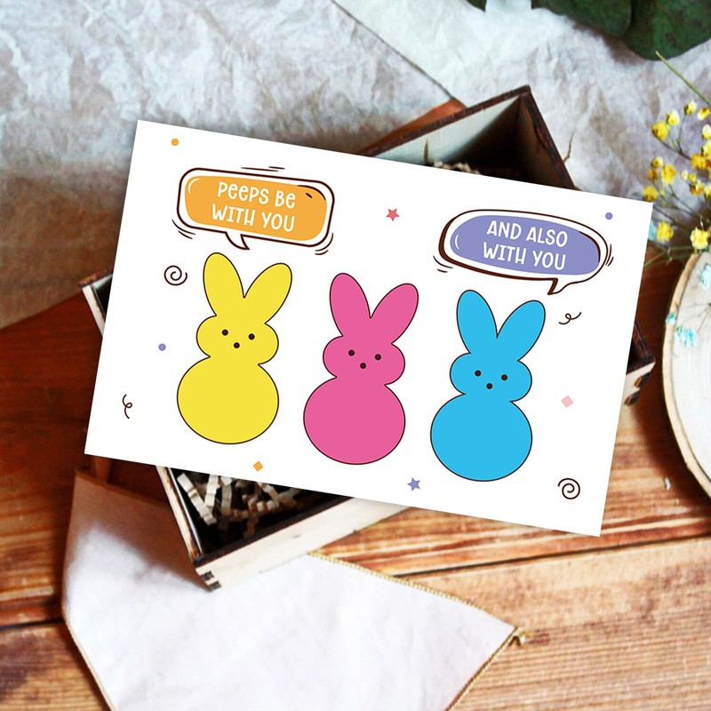 Bablira Funny Bunny Easter Card for Men Women, Peeps Pun