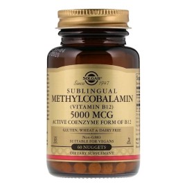 Solgar Vitamina B12 Methylcobalamin 5000mcg Sublingual 60nug Sabor Neutro