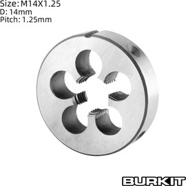 Burkit M14 x 1.25 - Troquel de rosca redondo, M14 x 1.25, para mano derecha
