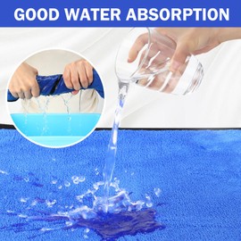 Tallew 12 Pcs Microfiber Towels for Cars Large Thick Microfiber Car Drying Towel Auto Detailing Towel Absorbent Soft Cleaning Polishing Towels for Car Cleaning, 16 x 16 Inch 800 GSM (Gray and Blue)