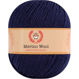 100% Merino Wool Yarn 10 Pack - Crafting Experience with Premium Quality and Versatile Luxury - Navy Blue 206