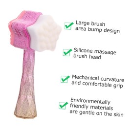 FOMIYES 2pcs Portable Facial Cleansing Brush Manual Skin Care Tool Face Massage Brush Plastic Material Ergonomic Handle Women's Beauty Accessory