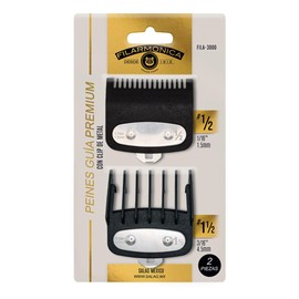 Filarmonica Aumentos Premium De 1/2 Y 1 1/2 Peines Guía para maquinas de corte de cabello, Negro