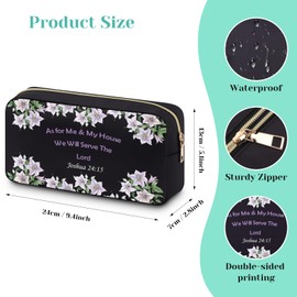 Inspirational Bible Verse Gifts Cosmetic Bag Religious Christian Gifts Idea for Women Religious Gifts for Christmas Friends Spiritual Gifts Makeup Bag for Friend Sister Zipper Travel Toiletry Bag