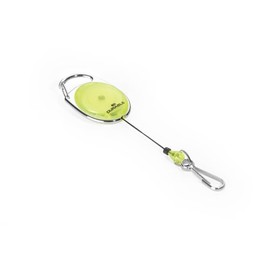 Durable yo-yo style badge holder with spring hook, yellow