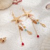 BOOZIQ Starfish Tassel Dangle Earrings for Women Sea Shell Earrings
