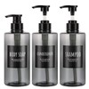 Segbeauty Shampoo Bottle Dispenser, Gray, Set of 3, 16.9 fl