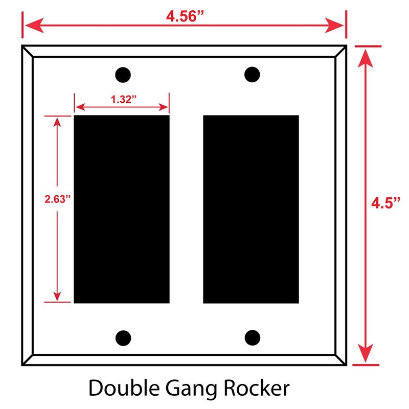 Art Plates 2-Gang Rocker (Decora) OVERSIZE Switch Plate/OVER SIZE Wall