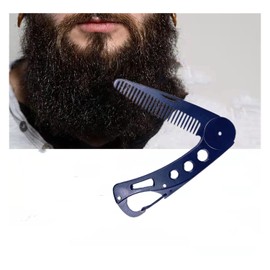 Stainless Steel Folding Beard Comb, Anti-static Beard for Men Grooming & Combing Hair Beards Mustaches, Beards and Mustaches Styling Pocket Comb, Men's Beard & Moustache Combs