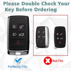 keycov Key fob Cover for Land Rover Accessories Keychain keyshell Ring case Compatible with 2018-2023 Jaguar E I-PACE Vogue Range Discovery Rover Sport Protector（White）