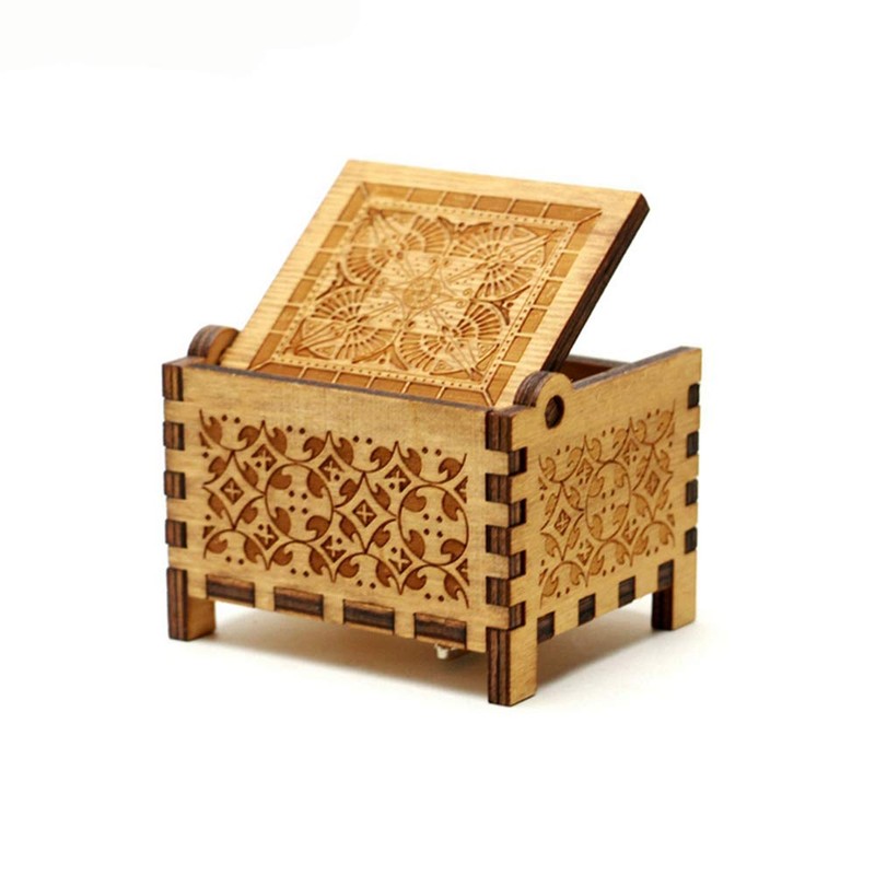 Moana Music Box 18 Note Windup Clockwork Mechanism Engraved Wood