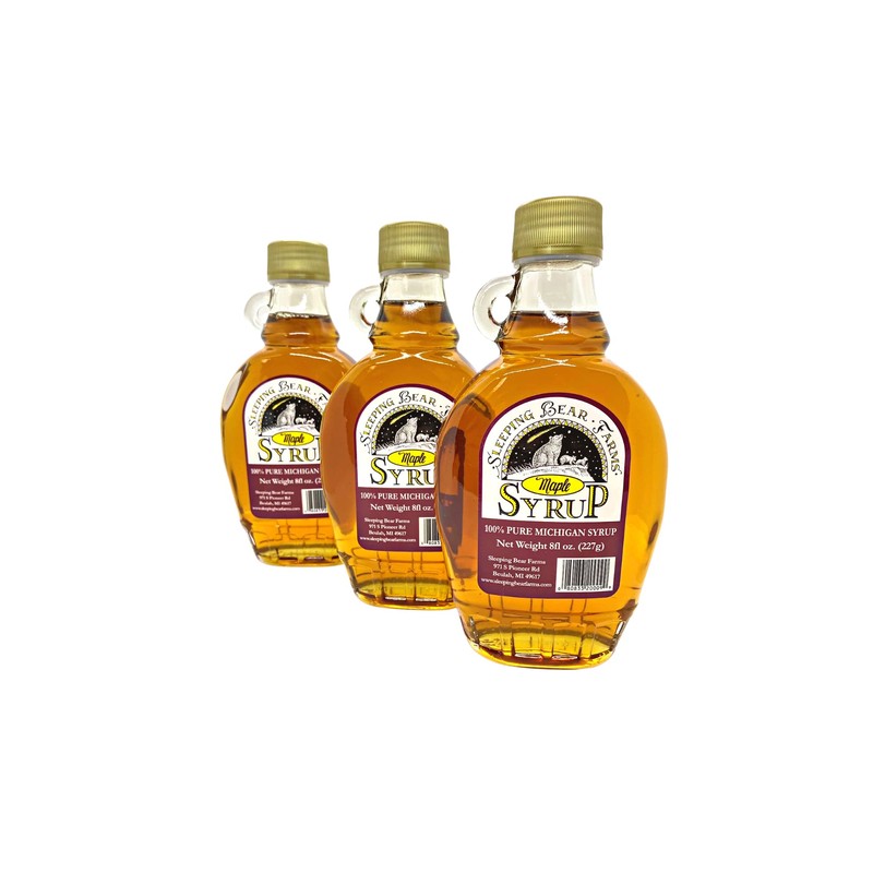 Maple Syrup Gourmet Pack 8 oz Pourable Glass Jar Grade