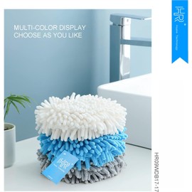 Foli Chenille Hand Towels White Set of 2 Hand Towels Dry your hand instantly and easy to clean 2 Pack