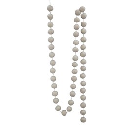 Serene Spaces Living 60" Handcrafted Hanging Ivory Wool Felt Pom Pom Garland, Classroom Garland, Pastel Christmas Garland, Felt Garland for Tree Decoration, Kids Playroom, Birthday Party