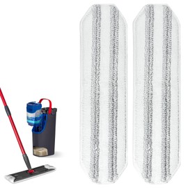 Vosante Mop Pads Compatible with O-Cedar H2prO Flat Mop System, PP Fibers Increase Friction Mop Replacement Pads Refills for Stubborn Stains Removal, Machine Washable Reusable - 2 Pack