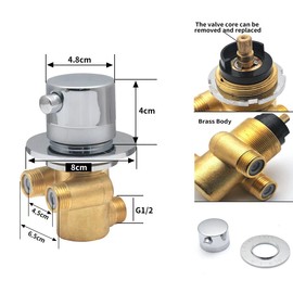 Mixer Thermostatic Bath Faucets, Wall-Mounted Mixer Tap Brass Bathroom Polished Shower Faucet Cabin (Mixer*1)