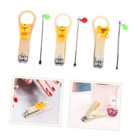 Minkissy Portable Nail Clipper with Ear Picker Adorable Cartoon Design for Household Use Ultra-sharp Precision Nail Trimmers Folding Manicure Tool for Adults