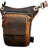 Le'aokuu Mens Genuine Leather Multi-Purpose Racing Drop Leg Bag Motorcycle