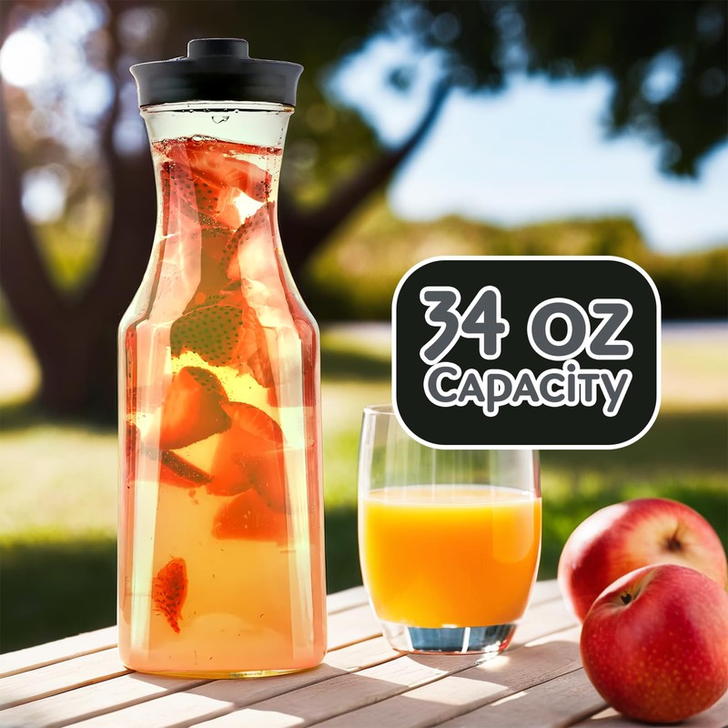Blue Sky Clear Disposable Plastic Serving Pitcher 1000ml (34oz) with