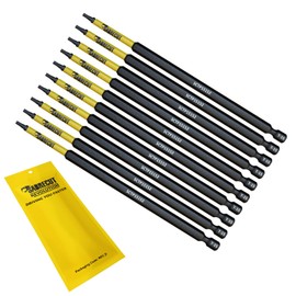 10 x SabreCut SCTP15152_10 152mm T15 TX15 Torx Tamper Proof Security Magnetic Impact Screwdriver Driver Bits Set Heavy Duty Compatible with Dewalt Milwaukee Bosch Makita and More