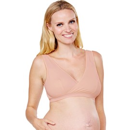 Mamaway Breezy Crossover Nursing Maternity Breathable Bra, Odorless, Soft, Lightweight for Sleeping, Pregnancy, Breastfeeding Dusty Pink