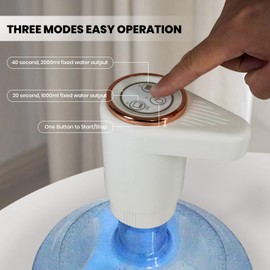 Automatic Drinking Water Pump,USB Charging,Portable Electric Water for 2-5 Gallon,Built in Two Water Pumps (Beige)