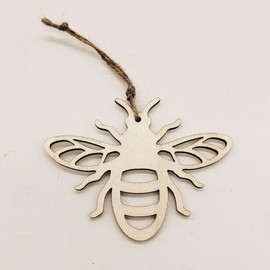 NUOBESTY 20pcs Unfinished Bee Wooden Cutouts Hollow-out Bee Wood Slices Bee Shaped Wooden Discs Blank Bee Wooden Craft