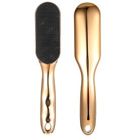 Wanmu Veinsgrain Foot File, Nano-Glass Foot File Hard Skin Remover Professional Foot Care Tools with Non-Slip Ergonomic Handle (Gold)