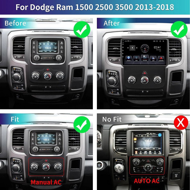 Unbranded Car Stereo For 2013-2018 2+32G Dodge Ram 1500 2500