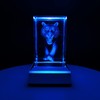 FlyingBean 3D Tiger Crystal Glass Crafts, Laser Engraved 3D Animal