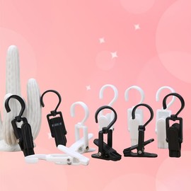 10PCS Rotary Hook, Rotary Laundry Clip, Hanging Clip, Hanger, Beach Towel Clip, Size 4.1 ", White and Black Plastic clothespins