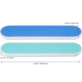 25PCS Mini Size PANA Professional Double Sided Nail Files - Blue, 80/80 Grit - Emery Board Nail Buffering File Manicure Pedicure Nail Polisher Washable