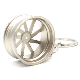 VmG-Store Vossen Style Solid Miniature Rim Keyring Pendant, silver matt