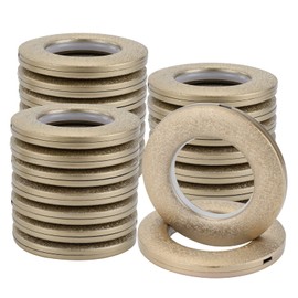 Kinsinder Pack of 32 Curtain Eyelet Rings, Curtains Eyelet Rings Curtain Rings Fabric Eyelets Inner Diameter 40 mm DIY Rings for Window Curtain Shower Curtain Door Curtain (Light Curry Matted)