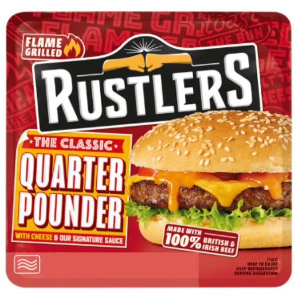 RUSTLERS The Classic Quarter Pounder with Cheese & Our Signature Sauce 190g x 4