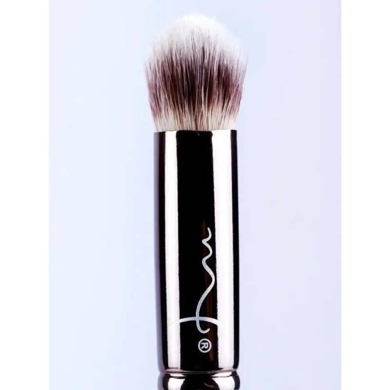 Brocha de Rostro Redondeada MF Cosmetics 1223 Mango Metálico Natural