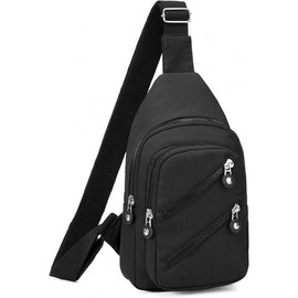 Small Sling Backpack Crossbody Sling Bag, Chest Bag Daypack Fanny Pack Cross Body Bag for Outdoors Hiking Traveling - Color: T Black