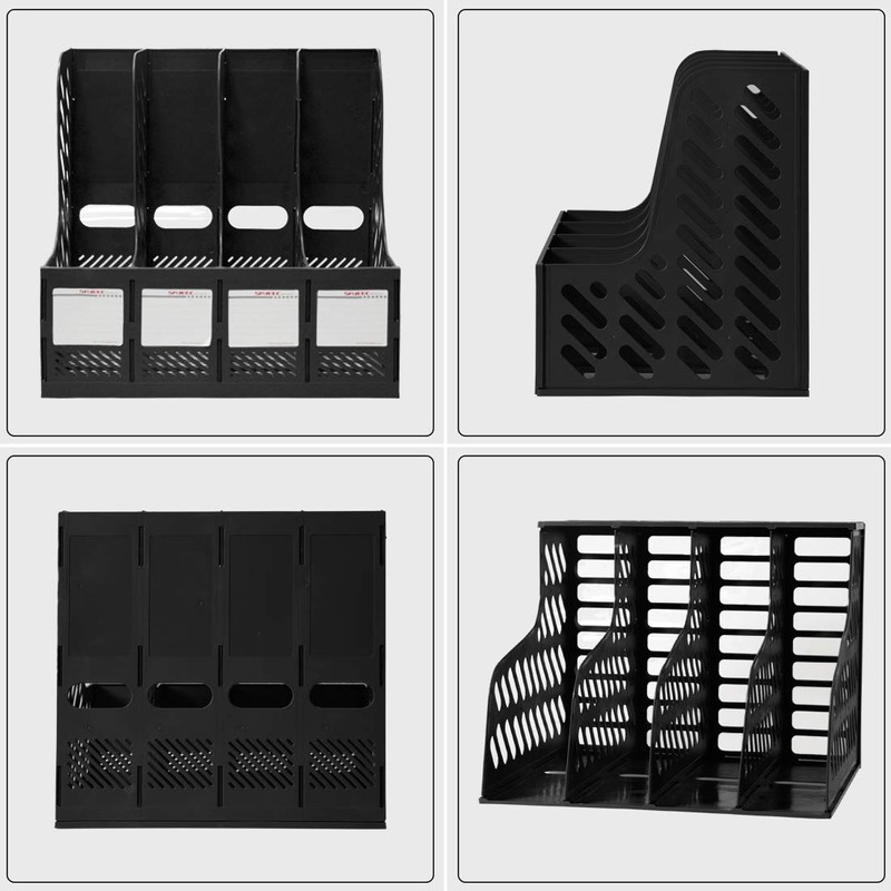 Marte Vanci 4 Sections Sturdy Plastic Magazine Holder Frames File